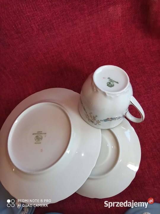 Filiżanka z talerzykiem deserowym Porcelana i szkło