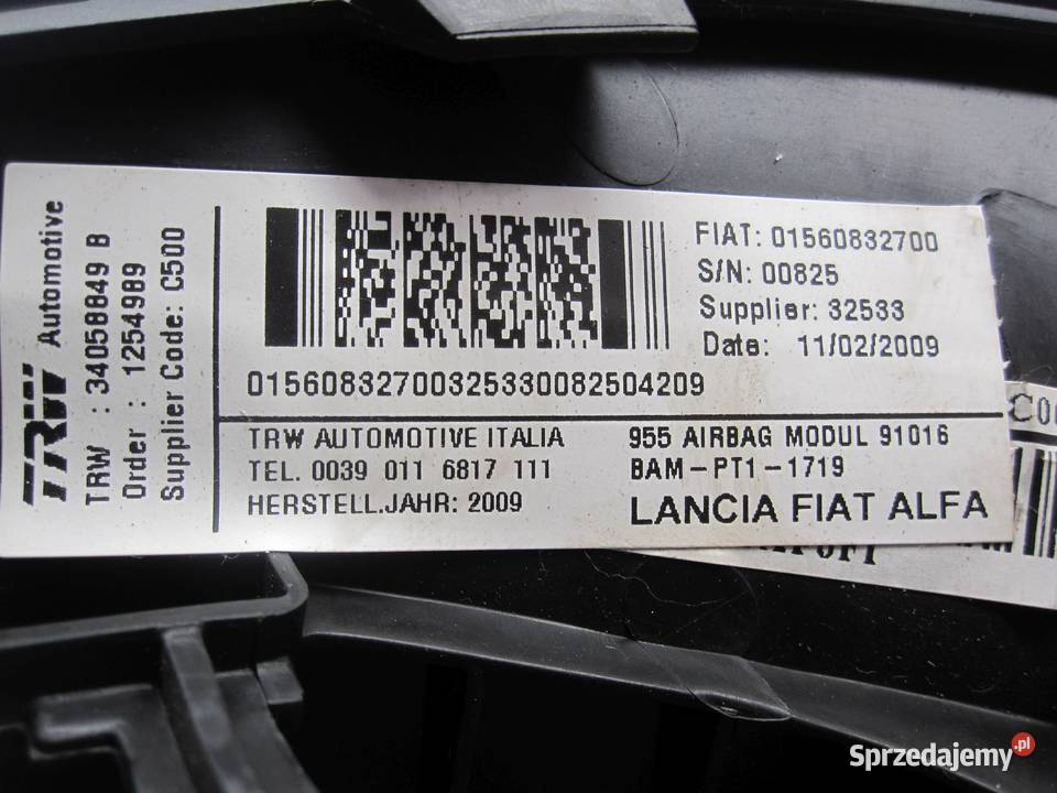 ALFA ROMEO MITO 12r AIRBAG poduszka kolanowa Poduszki powietrzne świętokrzyskie Kielce
