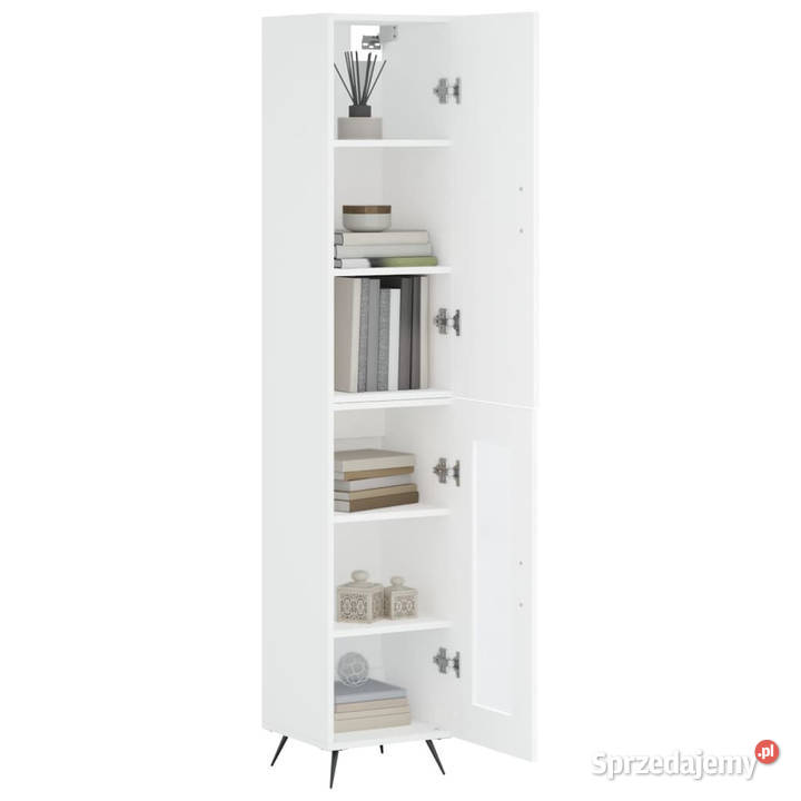 Wysoka szafka biała 345x34x180 materiał Warszawa
