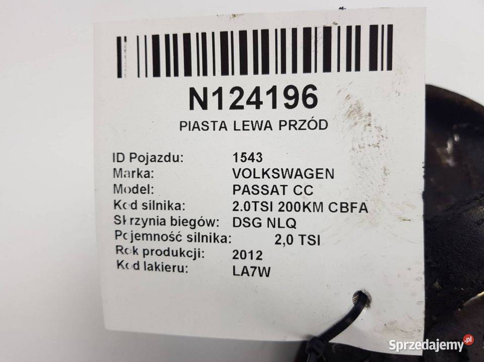 PIASTA LEWA PRZÓD PASSAT CC LIFT Lipno