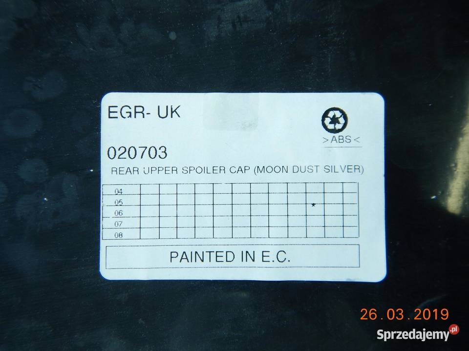 SPOJLER KLAPY TYŁ FORD FOCUS S03176 020703