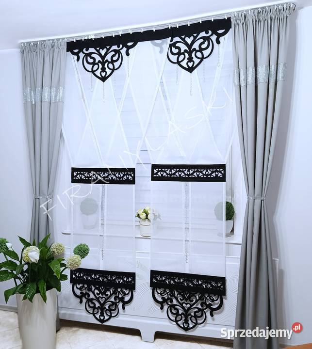 Firany panele Ażury 120x235 Firanki Gotowe do Firany Włocławek