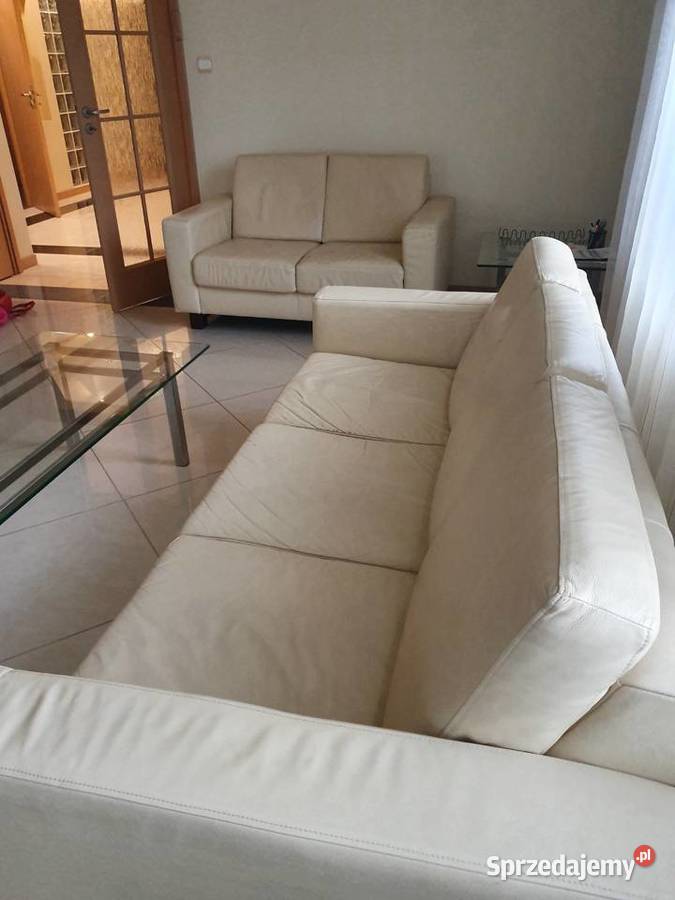 Rozkładana kanapa skóra naturalna funkcja spania Świdnik