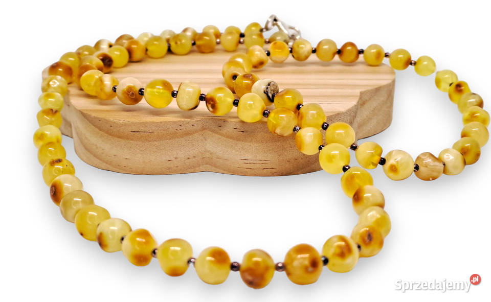 Komplet korale i bransoletka z bursztynu Zestawy biżuterii