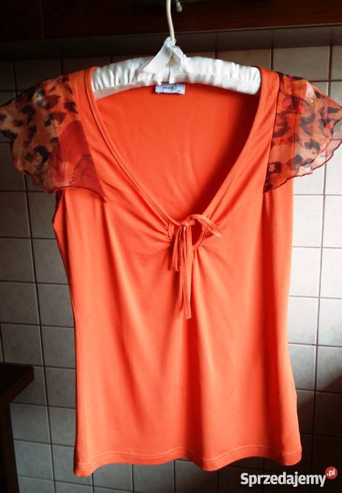 Bluzka 36 S rękaw motylek panterka zwiewna wielkopolskie sprzedam