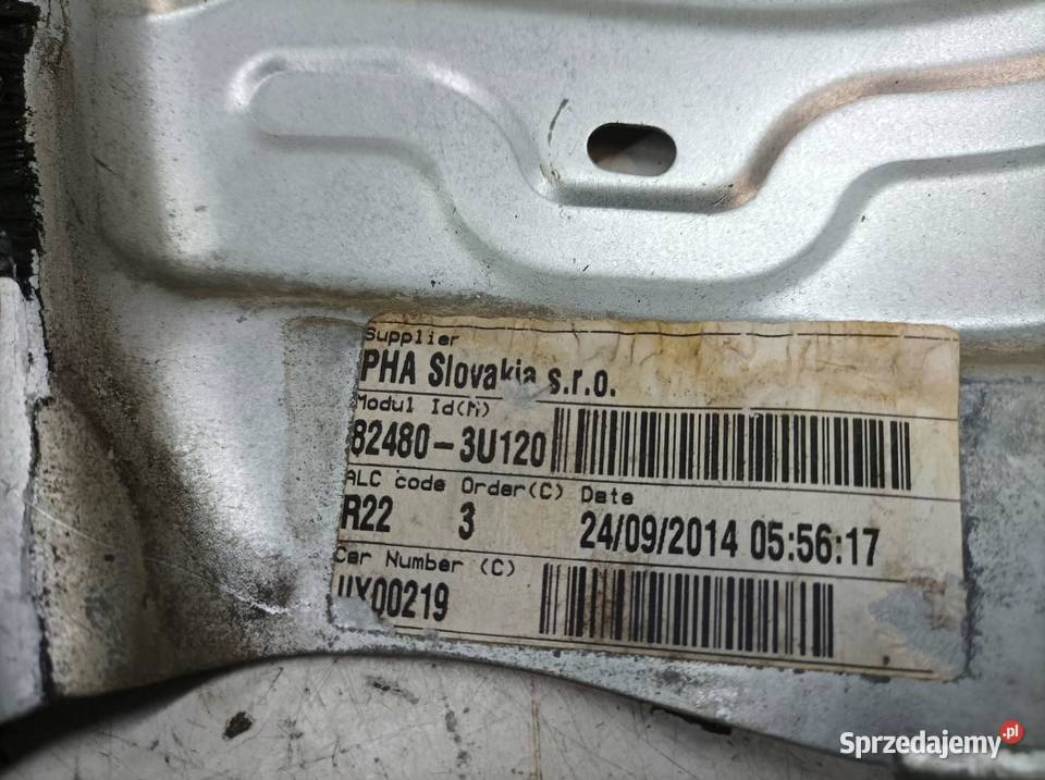 MECHANIZM SZYBY PRAWY PRZÓD LIFT 824803U120 Kia Rok produkcji 2014 świętokrzyskie