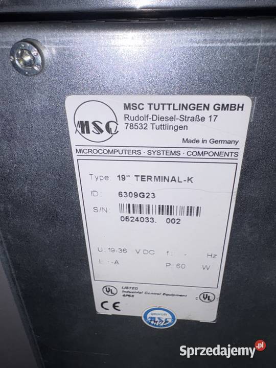 MSC Tuttlingen 6309G23 HMI Panel Operator 19 Warszawa