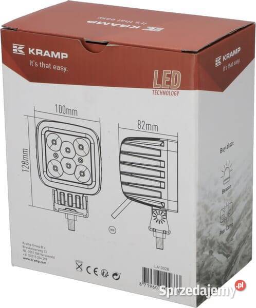 Lampa robocza LED kwadratowa 42W 3780 lm 1030V Oświetlenie Kamionna