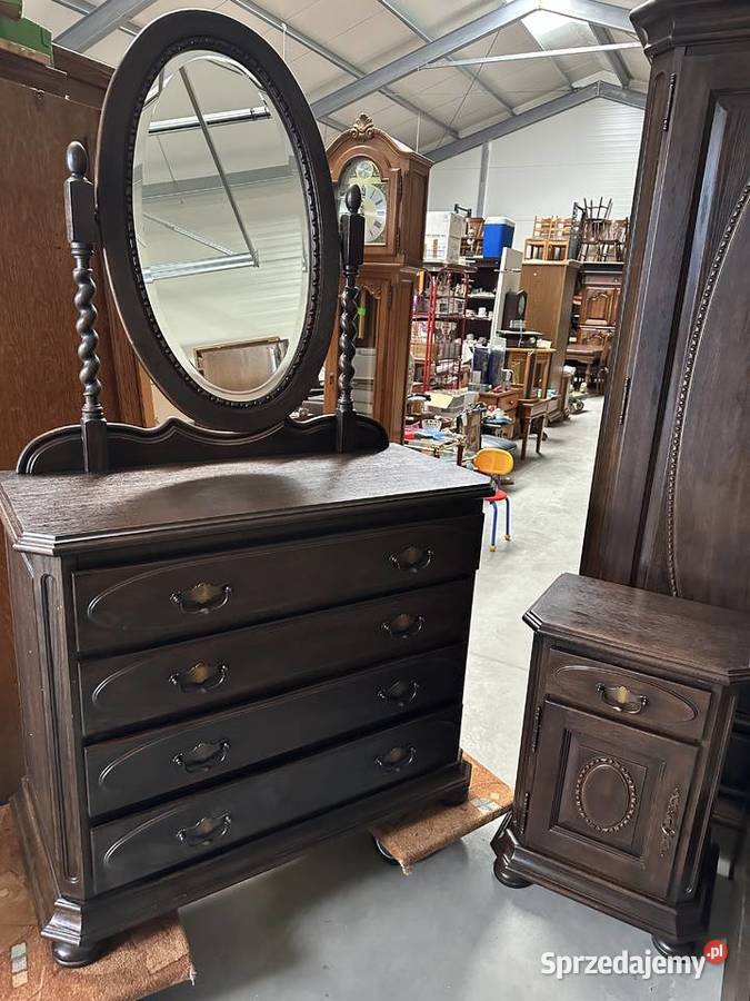 Masywna dębowa sypialnia łóżko 160 szafki komoda Sławoszewek sprzedam