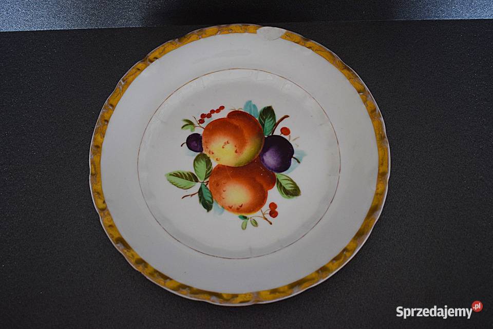 Talerz porcelanowy Carl Tielsch Sygnowany z lat Chełmno