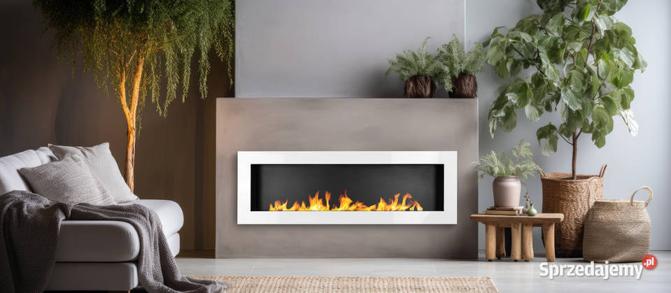 BIOKOMINEK 1200X400 BIALY Biokominek wiszący Warka