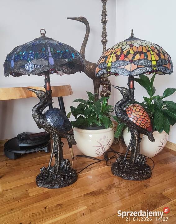 Lampy gabinetowe witrażowe podstawa żuraw łódzkie Łódź