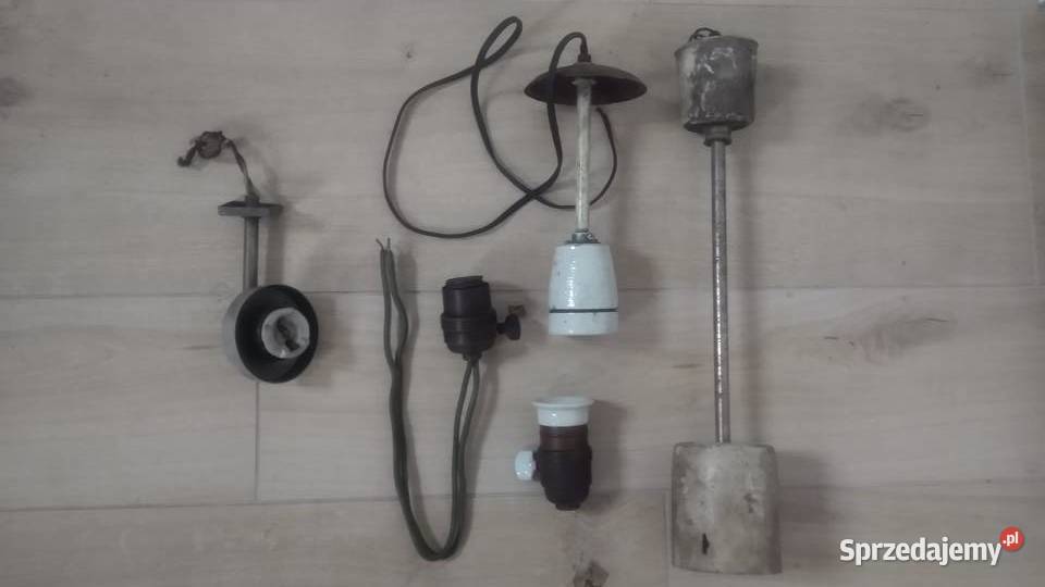 Oprawka żarówki ceramiczna mosiądz stara antyk Chorzów