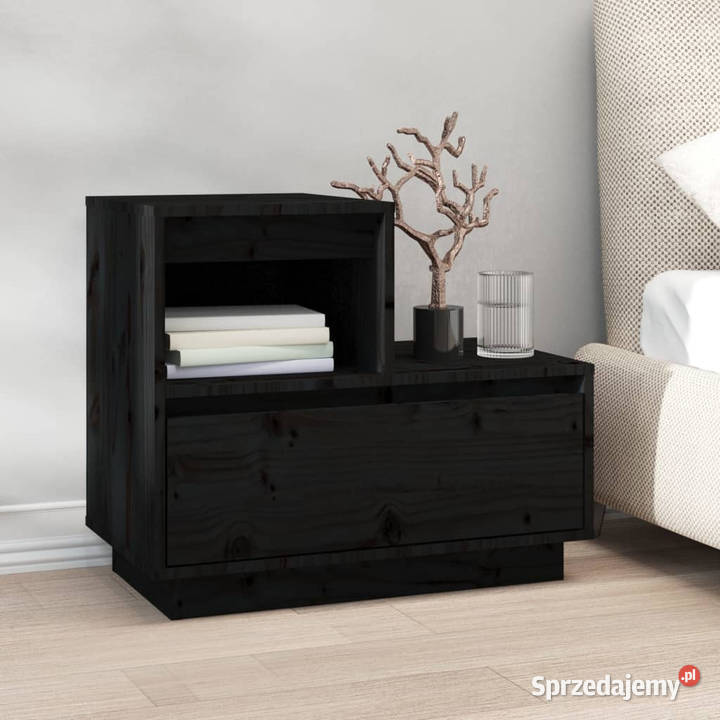Szafki nocne 2 czarne 60x34x51 lite drewno Warszawa sprzedam