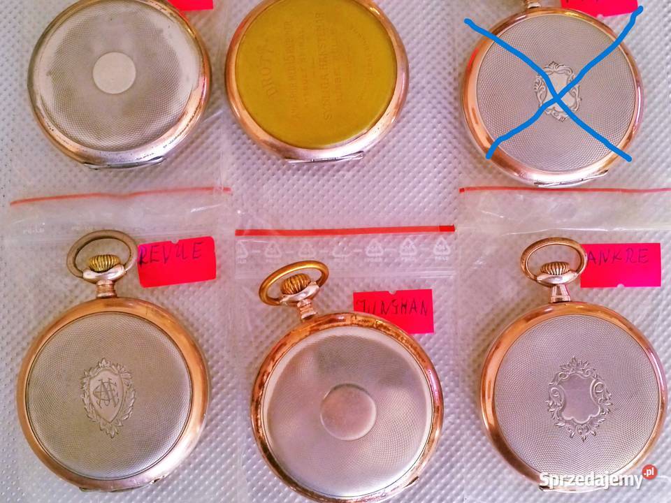 zegarek kieszonkowy złocone 18K złotem Mielec