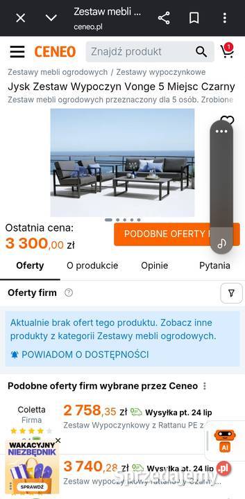 Meble ogrodowe vonge 5 Lubliniec