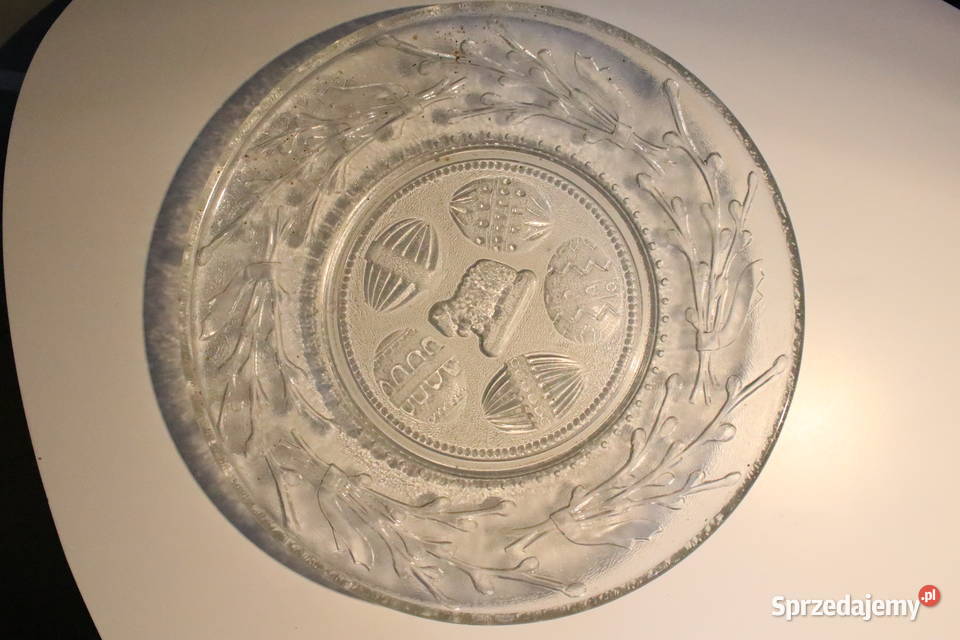 Szklana patera wielkanoc PRL Wrocław