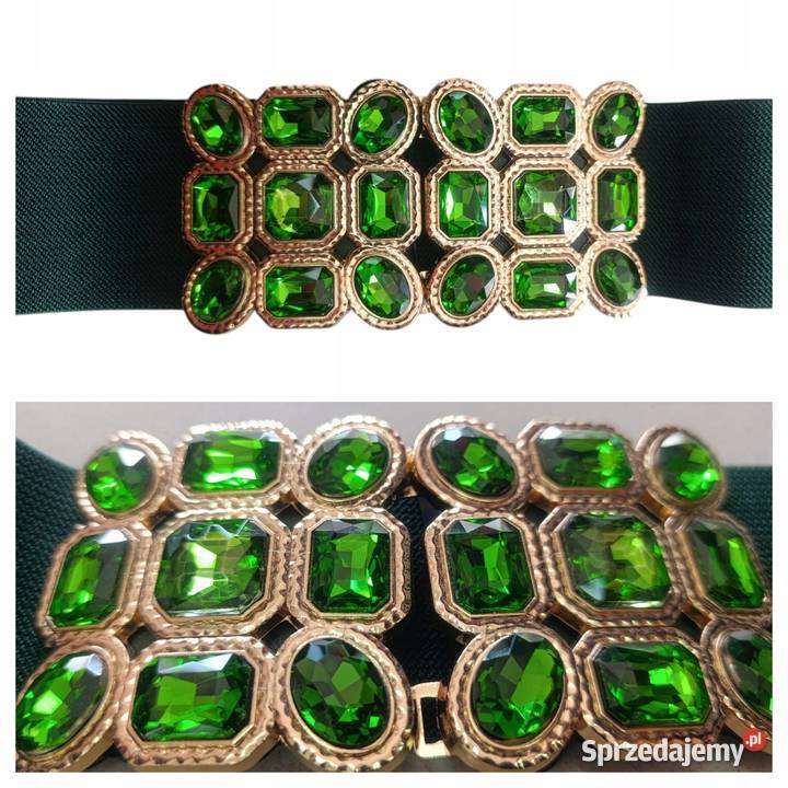 Pasek DamskiGUMA OZDOBNA BIŻUTERIA cekiny Galanteria i dodatki Pątnów