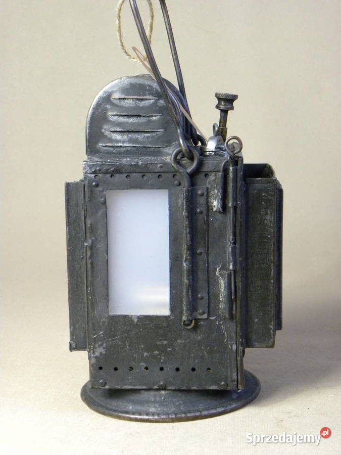 Kolekcjonerska karbidowa lampa kolejowa 1945 Legnica