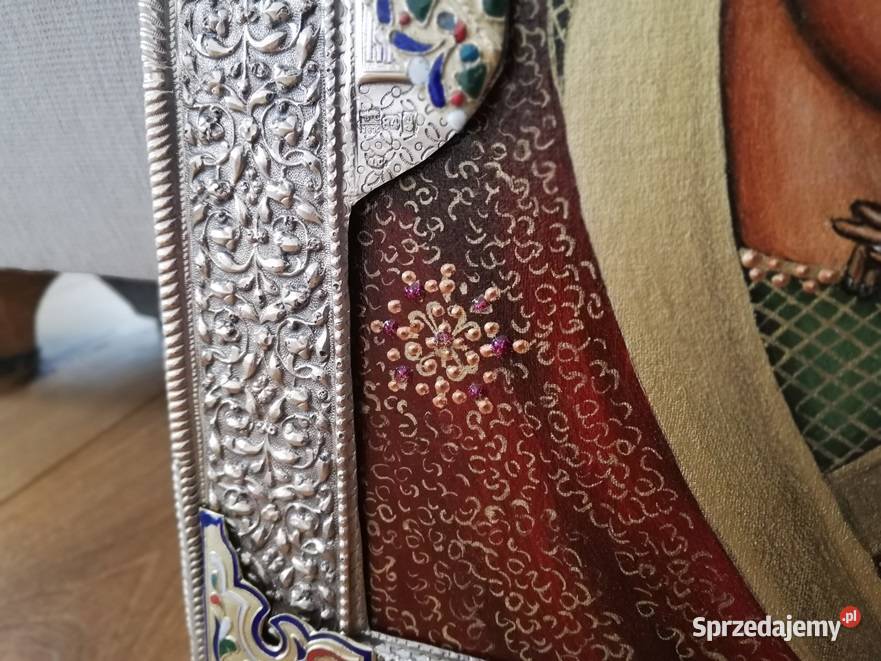 Piękna Ikona Matki Boskiej Kazańskiej Malarstwo Łódź