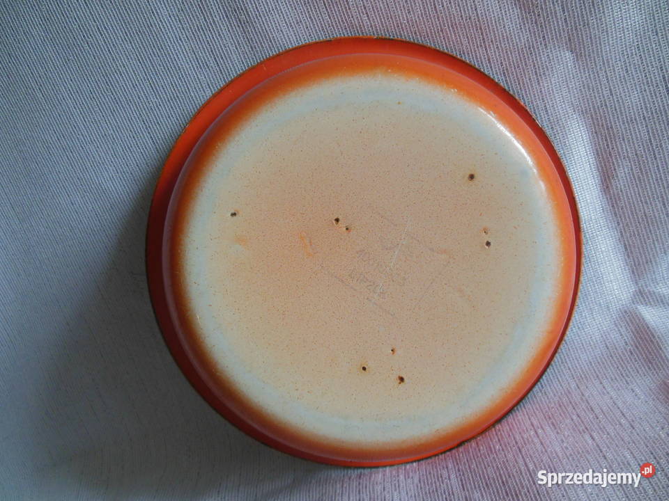 Miska emaliowana pomarańczowa PRL świętokrzyskie Kielce