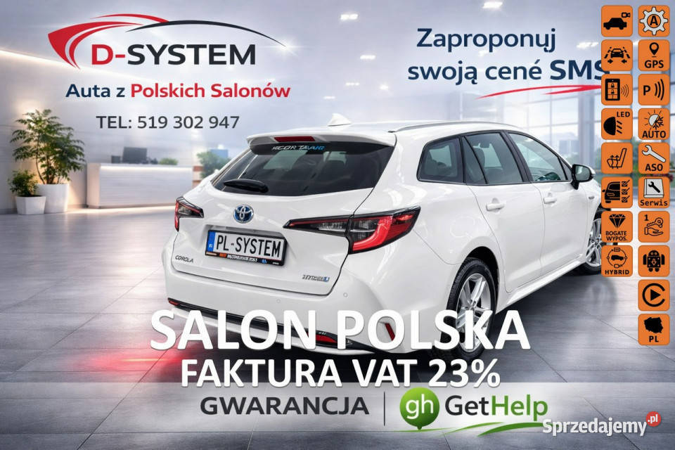 Toyota Corolla 21r Salon Polska 18 HYBRID 1wł z kamera cofania Białystok