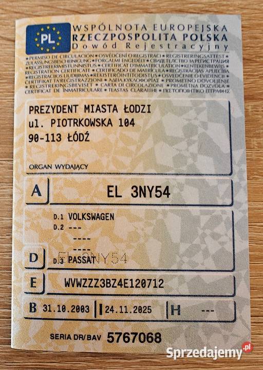 Volkswagen Passat fl automat oc na łódzkie