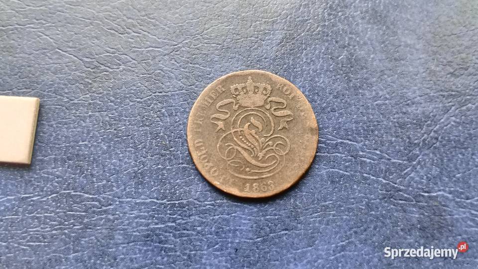 Stare monety 2 cent 1863 Belgia Lesko