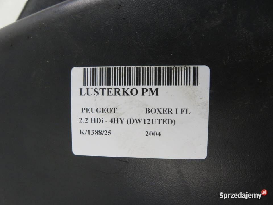 LUSTERKO PRAWE PEUGEOT BOXER I FL sprzedam