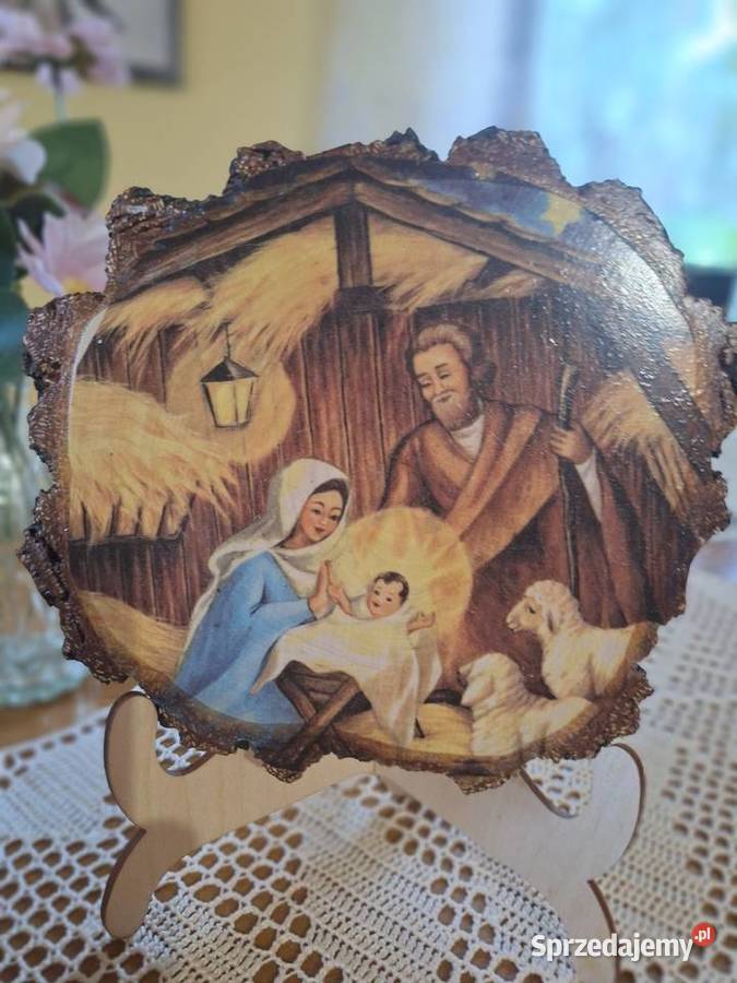 Szopka Bożonarodzeniowe na drewnie Strzyżów