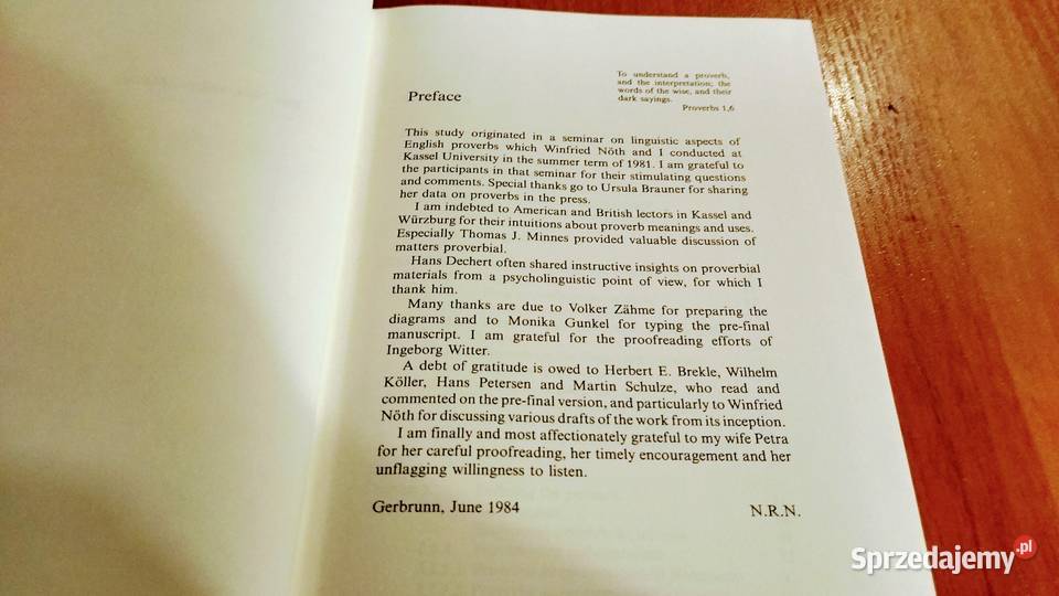 How proverbs mean semantic studies in English Gdańsk