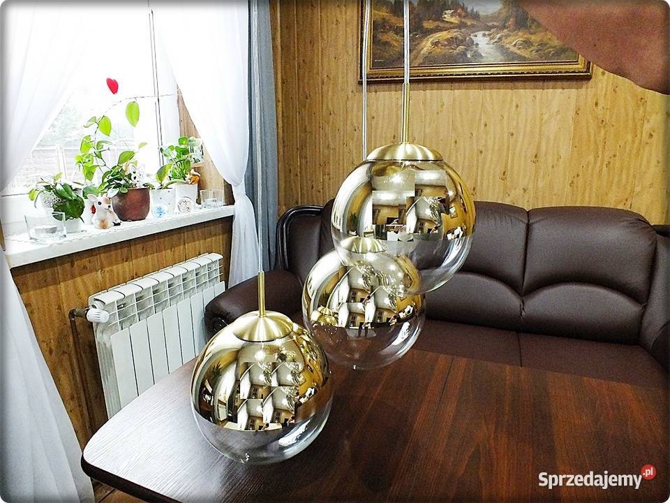 LAMPA wisząca 3 Złote Kule GLOBO Żyrandol VARUS Lampy wiszące Dom i Ogród Żary