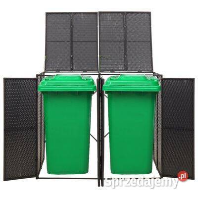 vidaXL Osłona na 2 kosze na śmieci czarna Warszawa