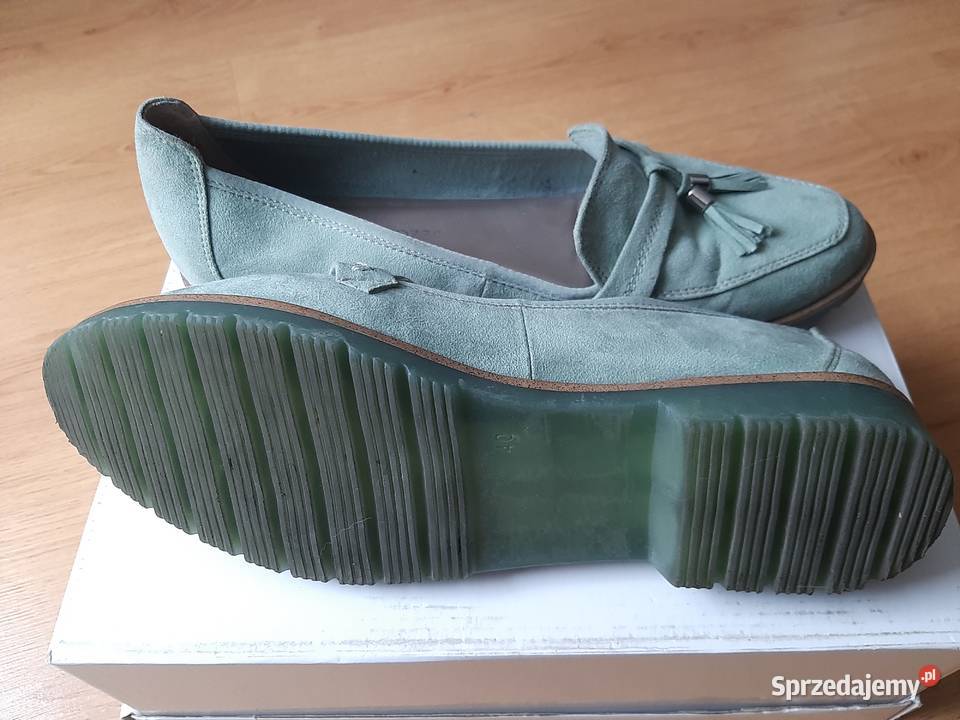Mokasyny miętowe zamsz r40 Moda i Styl wielkopolskie