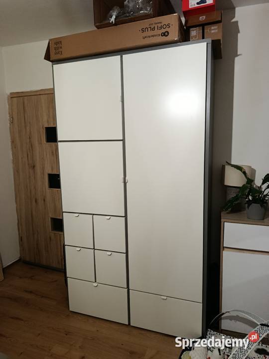 Ikea Szafa Visthus 122x59x216 Biała Biel Szara