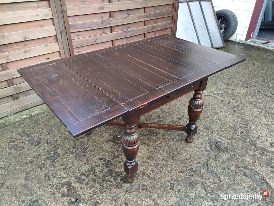 Stół rozkładany eklektyczny drewniany unikat mazowieckie Warszawa