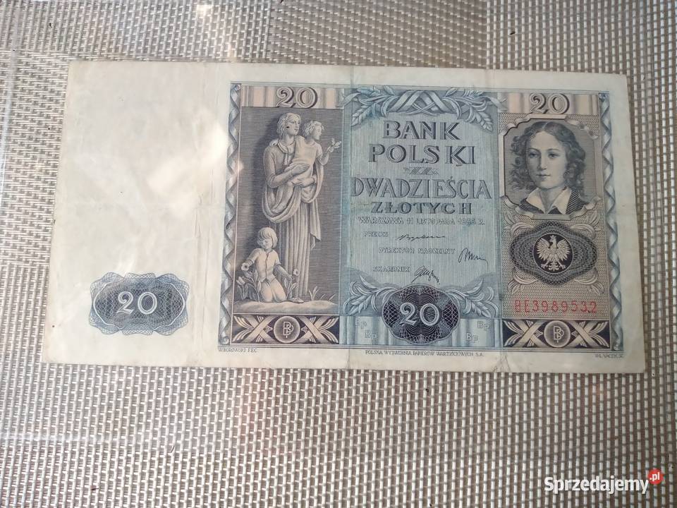 Stary banknot 20 zł 1936r. II RP