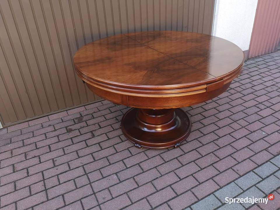 Stół ArtDeco Orzech Unikat Okrągły 130 Antyk