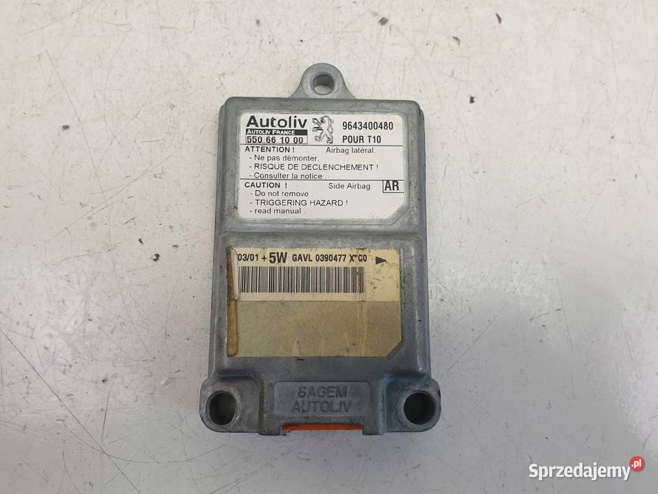 Peugeot 206 CZUJNIK UDERZENIOWY 9643400480 Rudka