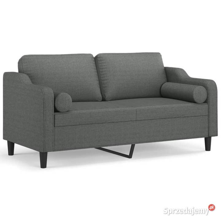 vidaXL 2osobowa sofa z poduszkami ciemnoszara
