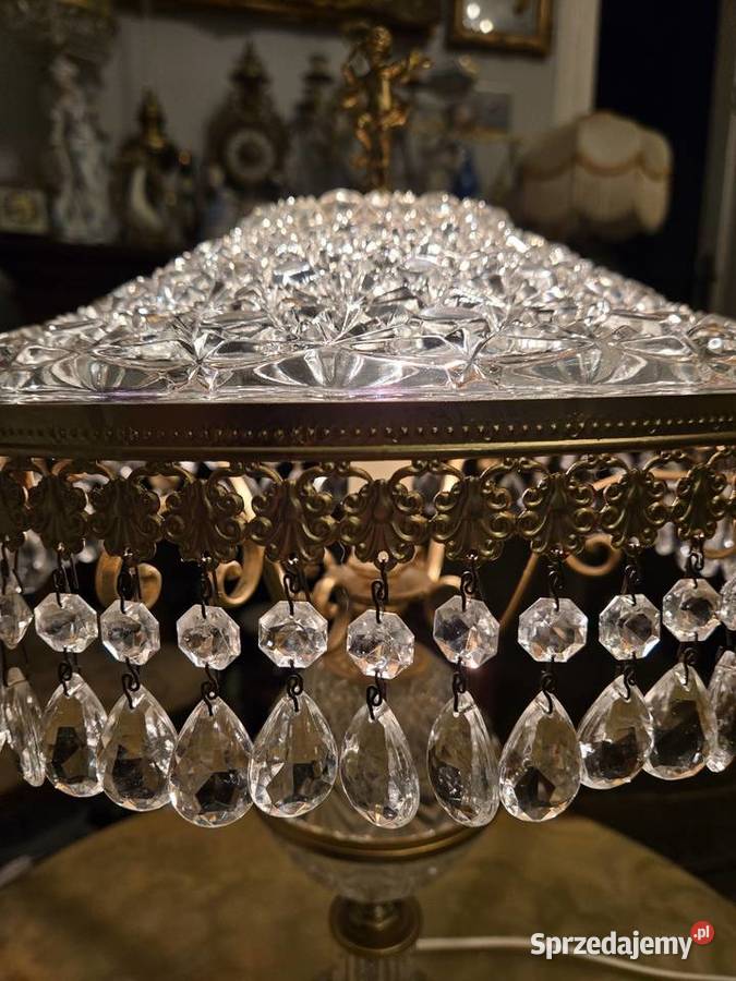 Lampa Salonowa szklana Lampka nocna kryształowa Kalisz