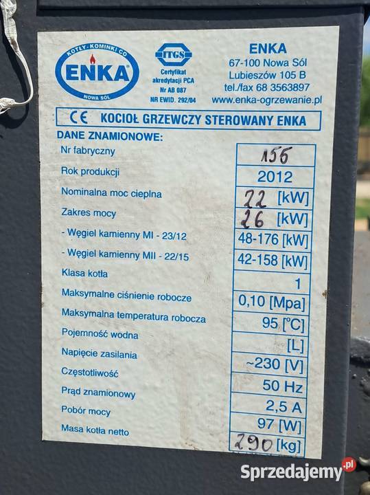 Kocioł grzewczy sterowany ENKA AKCESORIA Słone