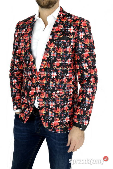 Giovanni Pera marynarka męska kolorowa krata Ostrów Wielkopolski