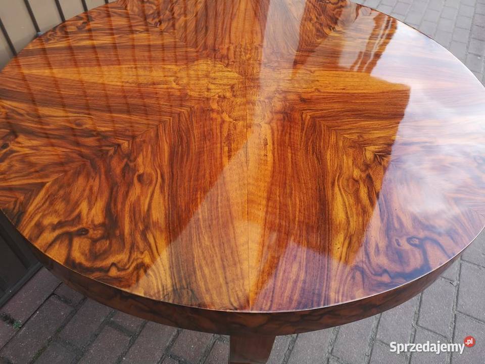Stolik ArtDeco Orzech 94 Politura Antyk Stary wielkopolskie Swarzędz sprzedam