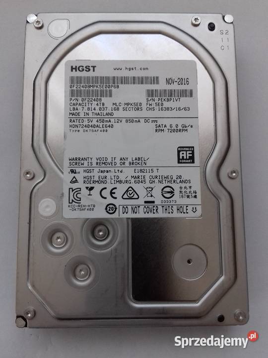 DYSK HDD 4TB HGST HDN724040ALE640 SATA III Tomaszów Lubelski sprzedam
