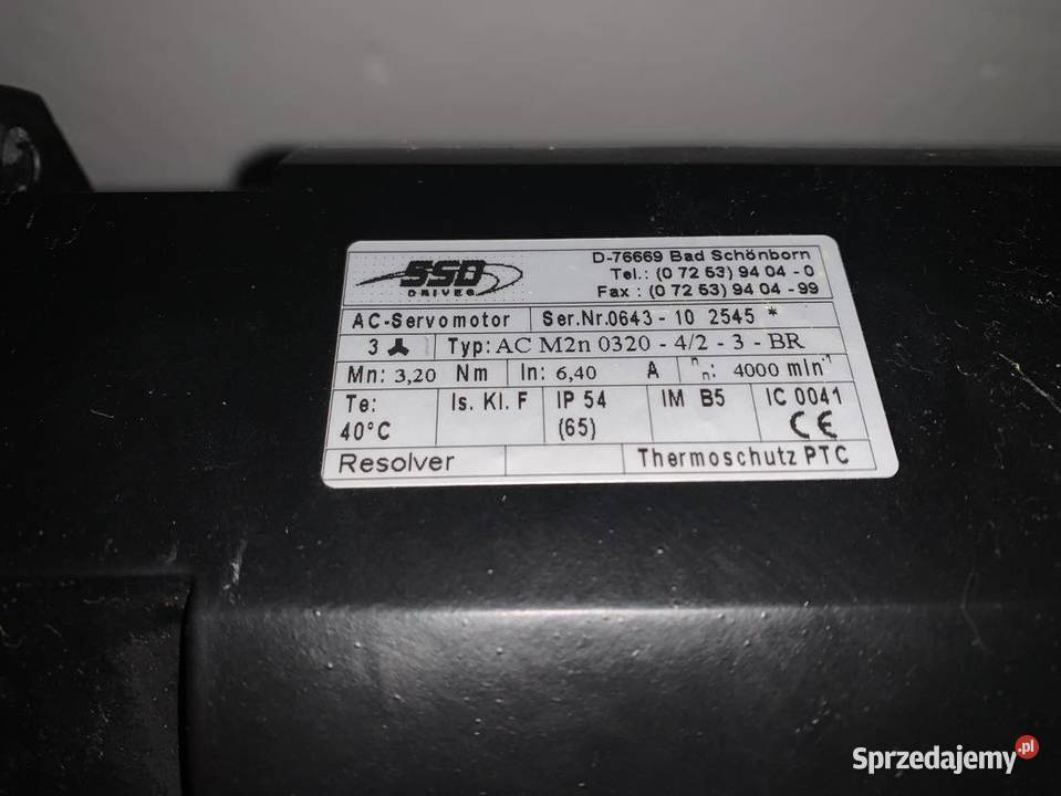 Parker SSD Drives AC M2n 0320423BR Servo Motor Pozostałe Warszawa sprzedam