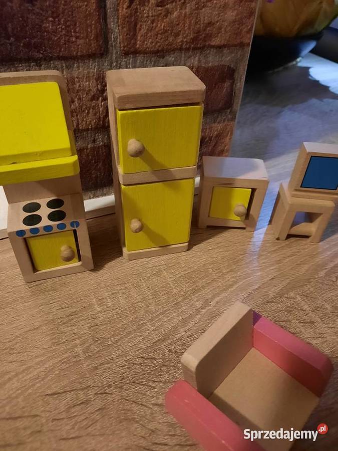 Drewniany domek lalek duży mebelki odbiór łódzkie Łódź