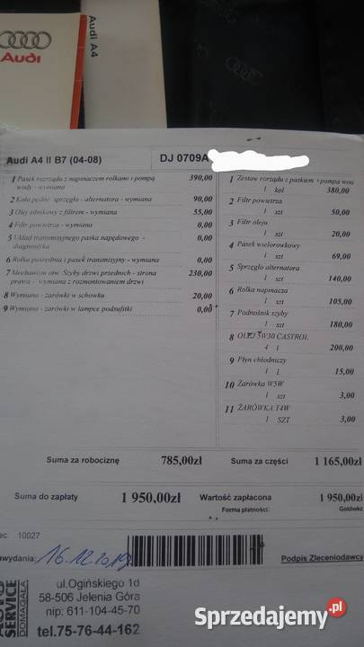 Audi A4 sprzedaż zamiana komputer pokładowy dolnośląskie Jelenia Góra
