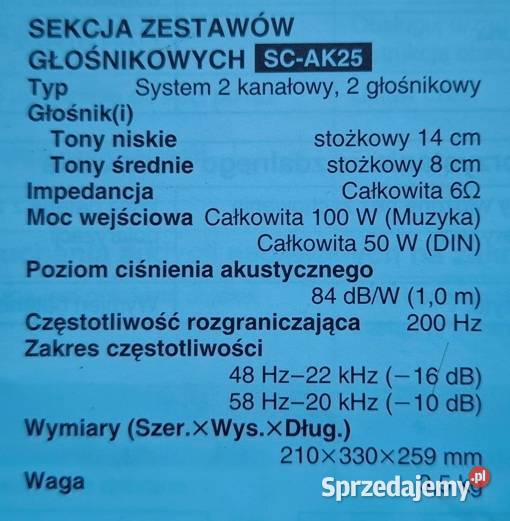 PANASONIC kolumny głośnikowe Kupione w Polskim Bielsko-Biała