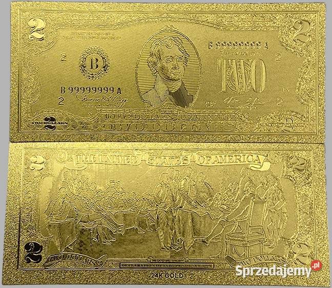 ZŁOTE BANKNOTY Dolar Euro Zestaw 24 karat 1 2 5 Sosnowiec